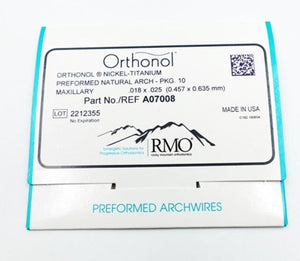 ORTONOL MAX. ARCO RECTANGULAR .18X25 A7008 PAQ.10