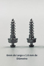 Cargar imagen en el visor de la galería, Tornillos de Botón  G113  paq.2    6mm Largo x 1.6mm Diámetro