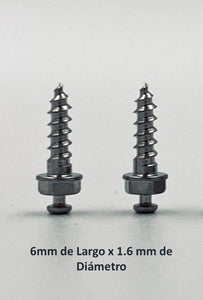 Tornillos de Botón  G113  paq.2    6mm Largo x 1.6mm Diámetro