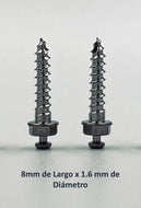 Tornillos de Botón  G114  paq.2   8mm Largo x 1.6mm Diámetro